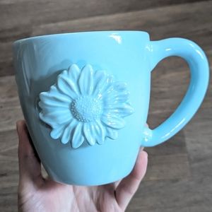 New Starbucks Baby Blue Sunflower Floral 18 fl oz Coffee Mug